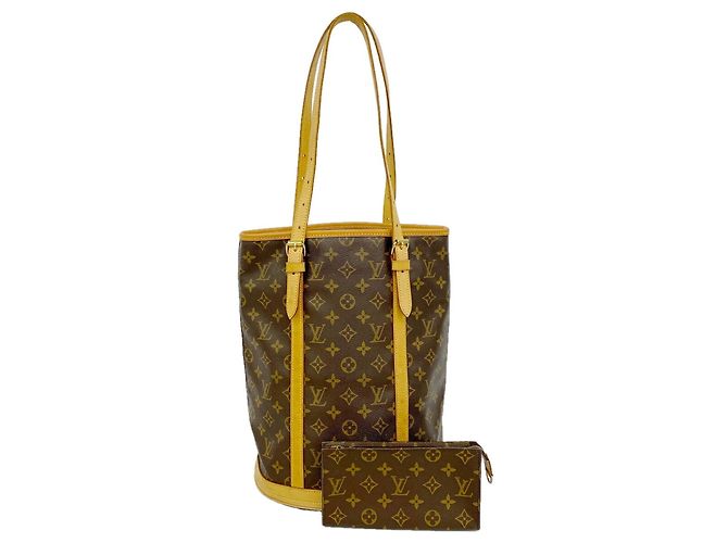 Borsa Tote Louis Vuitton Monogram Bucket GM Marrone