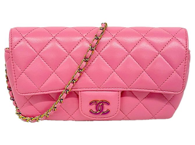 Bolso de hombro con cadena Chanel Matelassé Rosa
