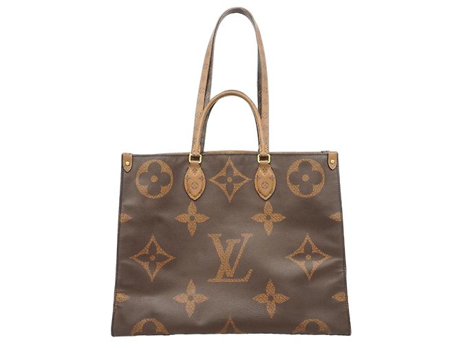 Borsa Tote Louis Vuitton Monogram Giant Reverse OnTheGo GM Marrone