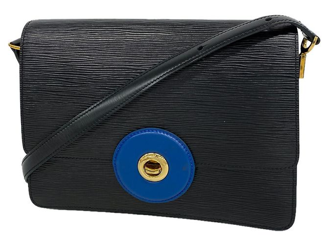 Borsa a tracolla Louis Vuitton Epi Free Run Nero Blu