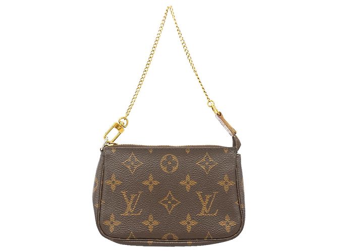 Louis Vuitton Monogram Mini Pochette Accessoires Castaño