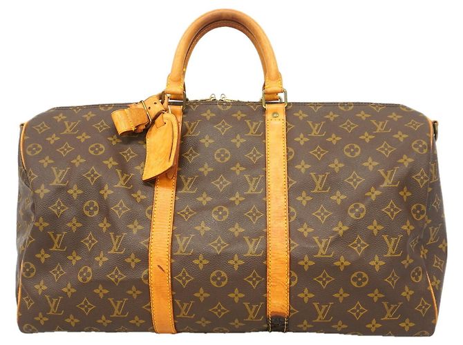 Louis Vuitton Boston Monogram Keepall Bandoulière 50 Marrone