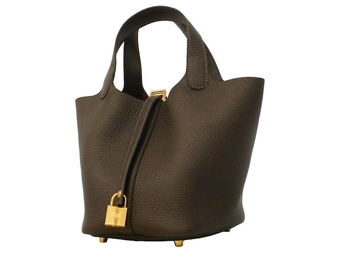Hermès Bolsa Hermes Picotin Lock PM Marrom