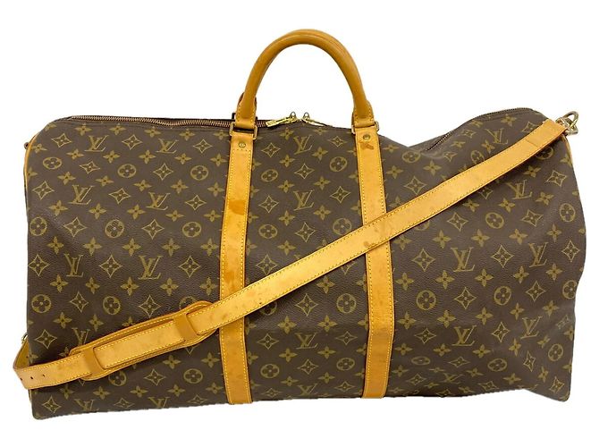 Louis Vuitton Brown Boston Monogram Keepall Bandoulière 60 Marrone
