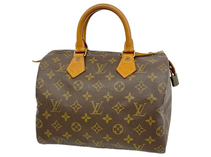 Louis Vuitton Monogram Speedy 25 Handbag Brown