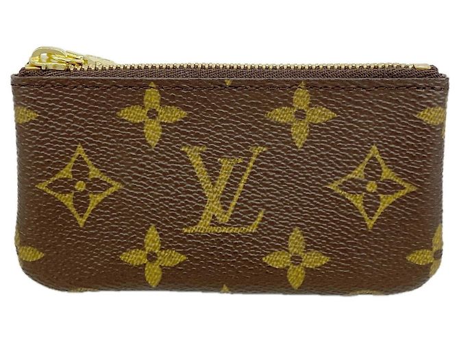 Louis Vuitton Monogram Pochette Clé Coin Case Brown
