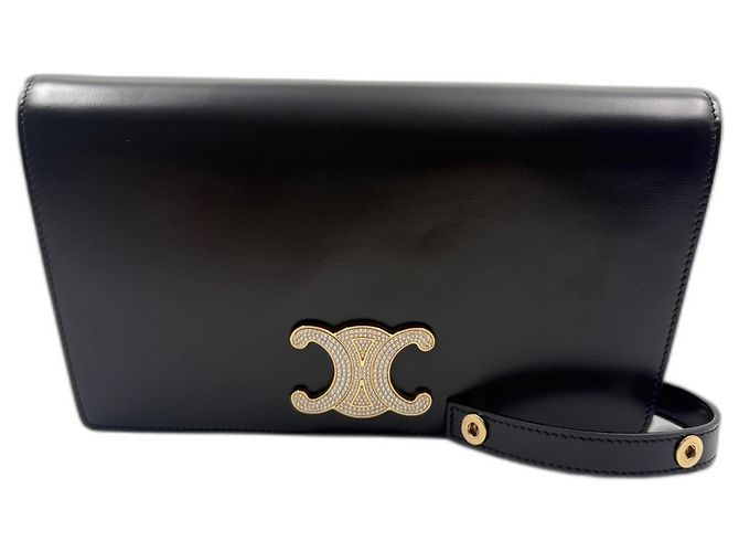 Céline CELINE Triomphe Clutch in Schwarz