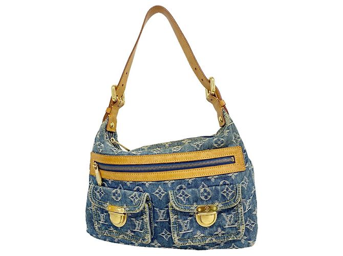 Borsa a tracolla Louis Vuitton Monogram Denim Baggy PM Blu