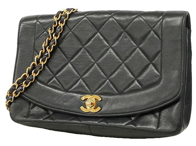 Borsa a tracolla Chanel Diana Chain Nero