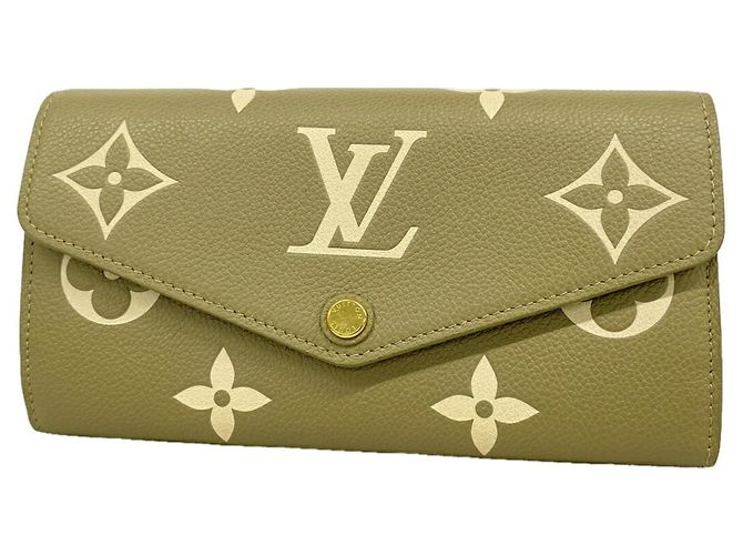 Sarah Louis Vuitton Monogram Empreinte Bicolor Long Wallet Beige