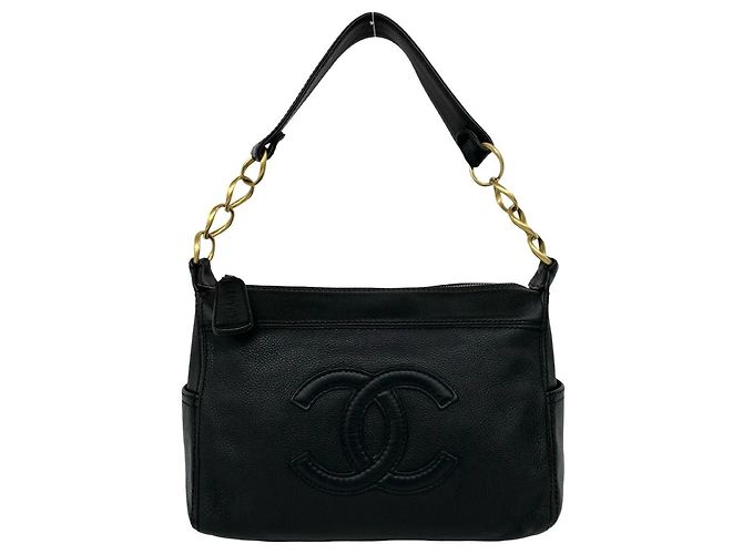 Mini borsa tote in pelle Chanel Coco Mark con catena Nero