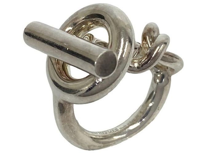 Ring Hermès Anillo Banda Hermes Croisette Plata