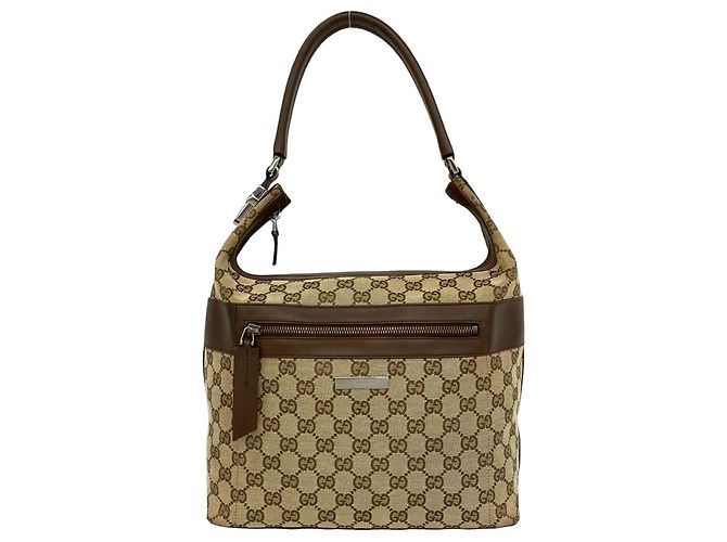 Saco Tote de Ombro Gucci com Logo Hardware e Padrão GG Marrom