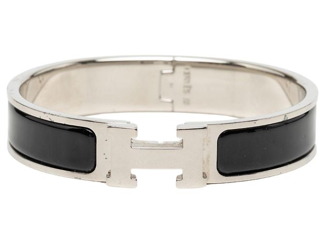 Hermès Clic H Armband PM schmal, Emaille Schwarz