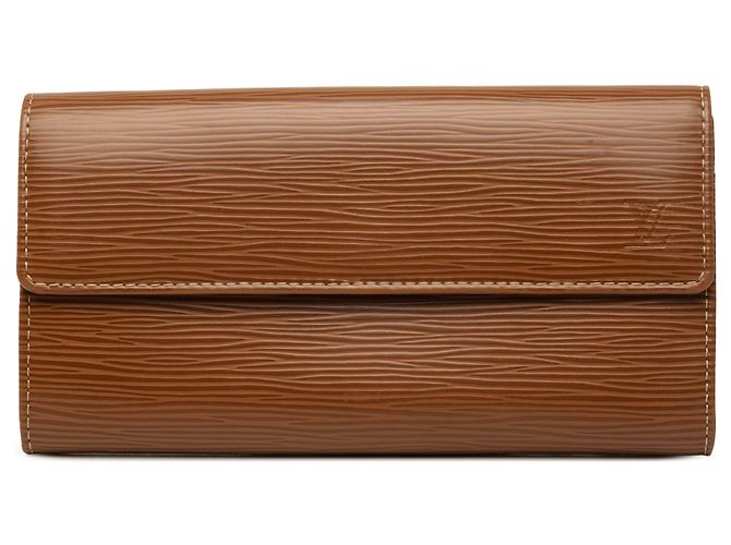 Portefeuille long Louis Vuitton Sarah en cuir Epi marron