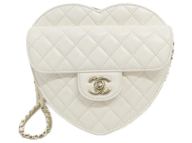 Timeless Borsa a tracolla Chanel AS5764 in pelle bianca Bianco