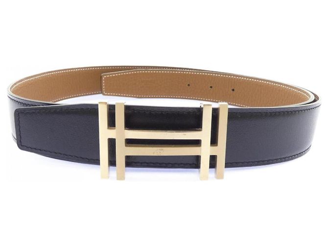 Hermès Hermes H AU CARRE 32mm Wendelgürtel Braun Schwarz