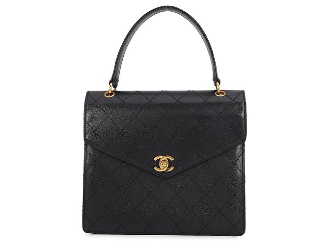 Bolsa Chanel preta em couro de bezerro granulado Preto