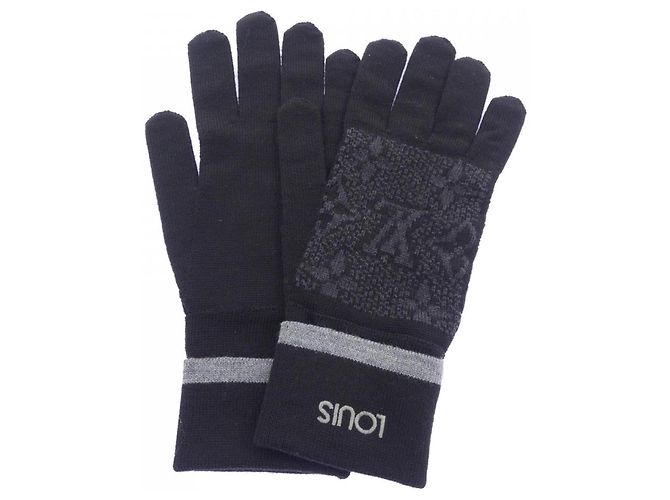 Louis Vuitton Gon Mai Monogram Eclipse Handschuhe Schwarz