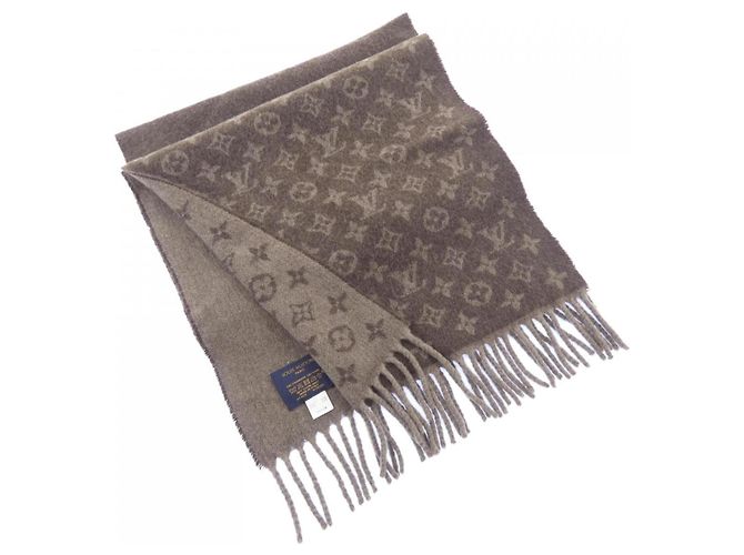 Stole en cachemire Louis Vuitton Monogram Gradient Marron