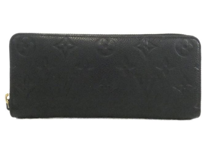 Louis Vuitton Monogram Empreinte Portefeuille Clemence Wallet Black