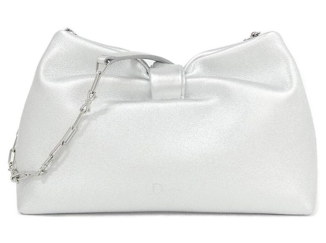 Clutch Christian Dior Bow Small Argento