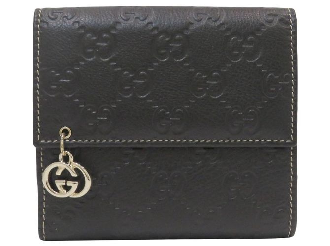 Gucci Guccissima Leder Geldbörse Bi-fold Schwarz