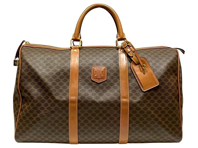Céline Gebrauchte Celine Macadam Boston Tasche Braun