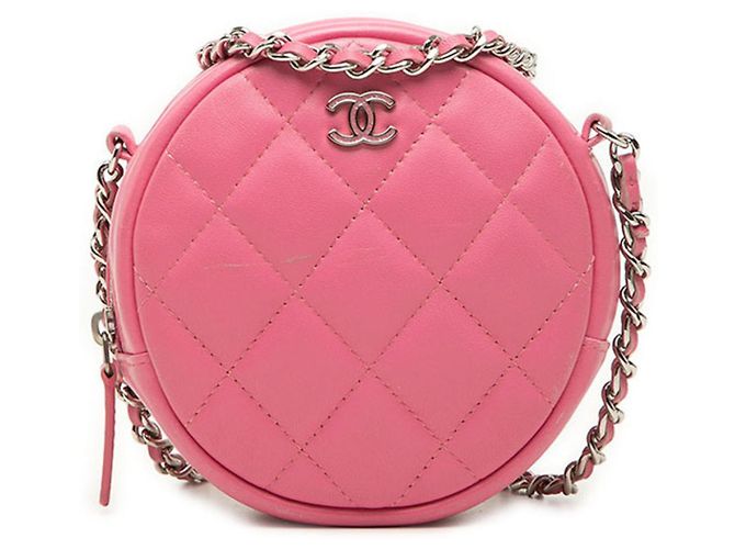 Borsa a tracolla con catena Chanel Matelassé Coco Mark Rosa