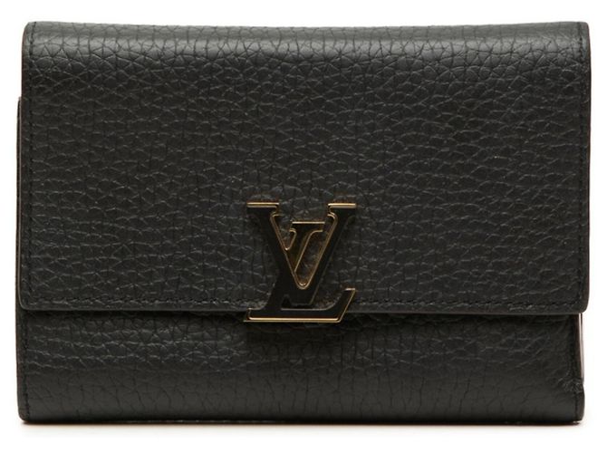 Louis Vuitton Portefeuille Capucines Compact Tri-fold Wallet Schwarz