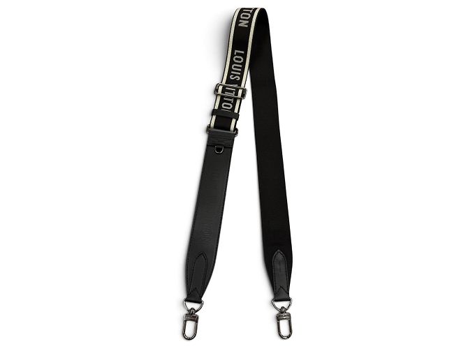 Louis Vuitton Leather Logo Shoulder Strap Black