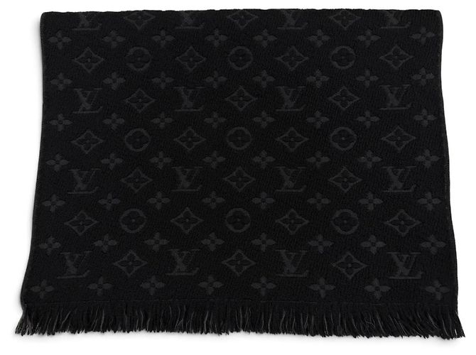 Stola in lana Monogram con frange nera Louis Vuitton Nero