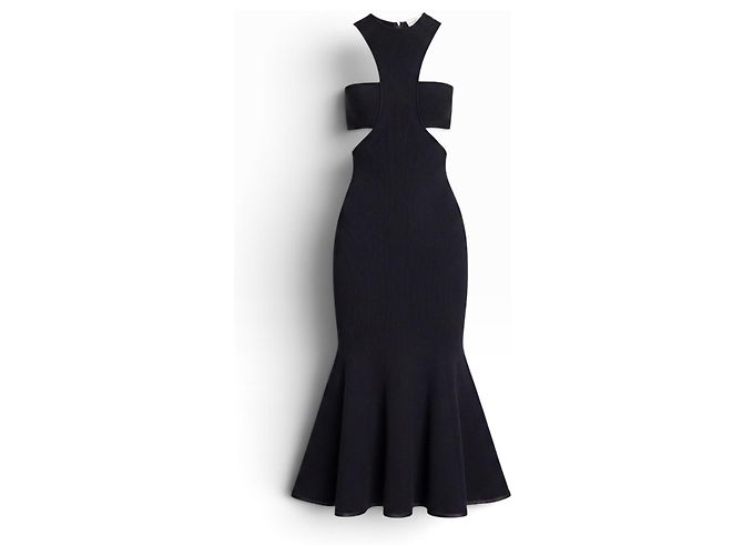 Alexander McQueen Schwarzes Strickkleid mit Cut-Outs