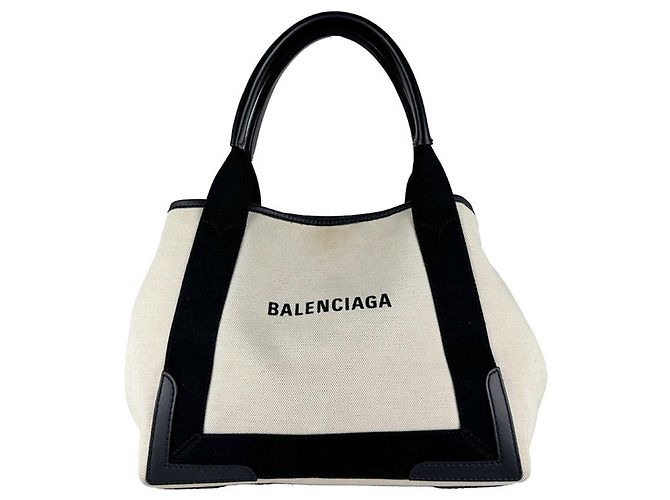 Borsa Balenciaga Cabas S Navy Nero Crudo