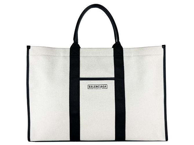 Borsa Balenciaga nera e avorio Nero Crudo