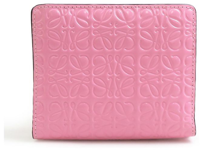 Carteira bi-fold Loewe em tela revestida rosa