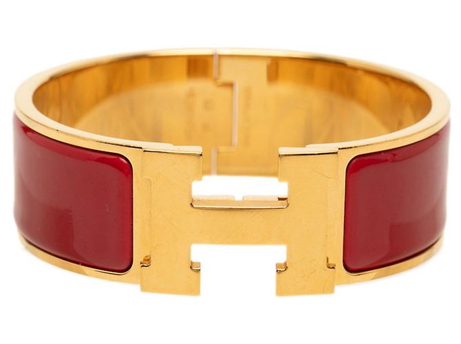Hermès Hermes Clic Clac H PM Charm-Armband Rot Golden