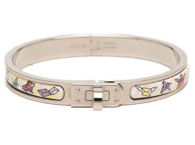 Hermès Pulsera Hermes Mini Click Kelly PM Plata Multicolor