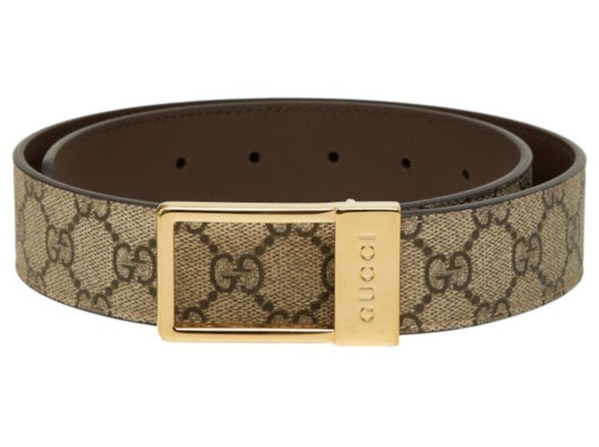 Cinturón Gucci GG Supreme de cuero beige