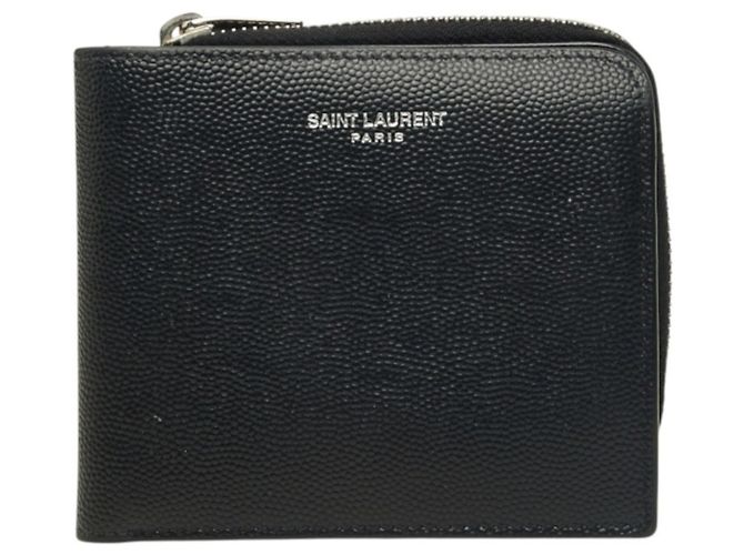 Saint Laurent East West Zip Wallet Black