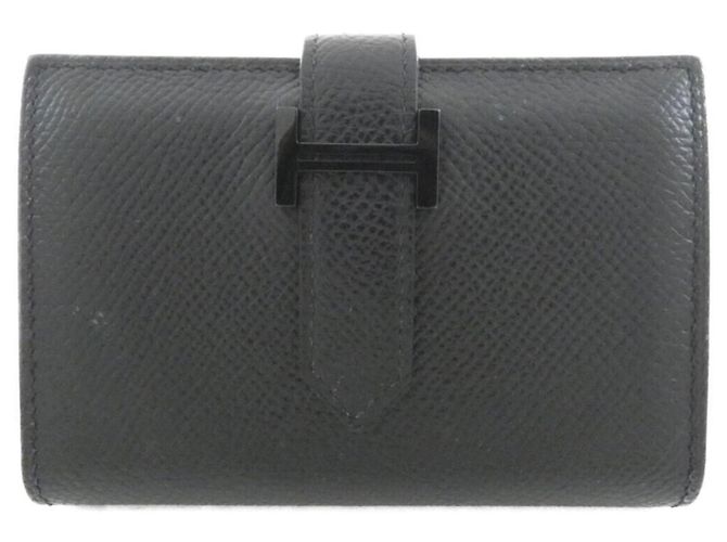 Hermès Hermes Bearn Mini Monochrome Wallet Black