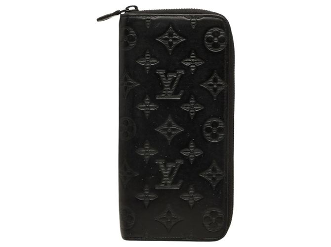 Louis Vuitton Monogram Shadow Zippy Wallet Vertical Long M62902 Black