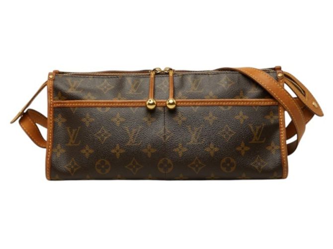 Borsa a tracolla lunga Popincourt Monogram Louis Vuitton Marrone Monogramma