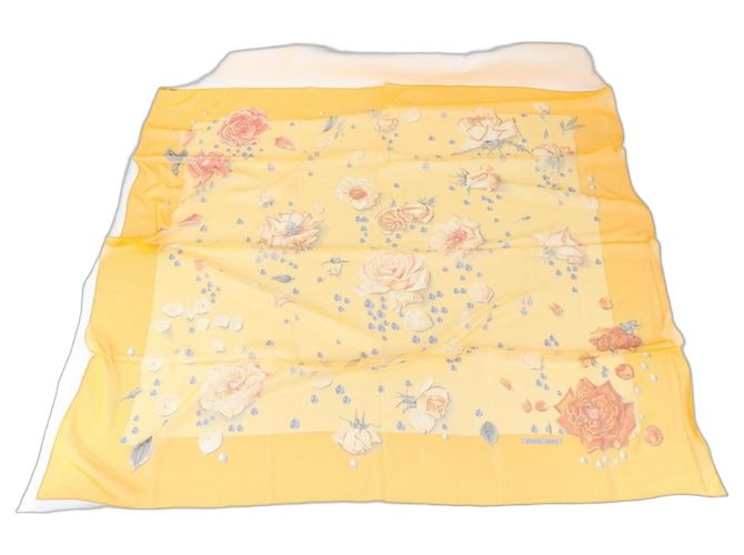 Hermès Lenço Hermes Carre Géant 140 LA ROSEE Laranja