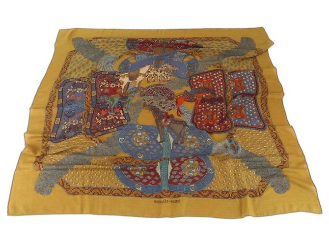 Hermès Lenço Hermes Carre Géant 140 ART des STEPPES Multicor