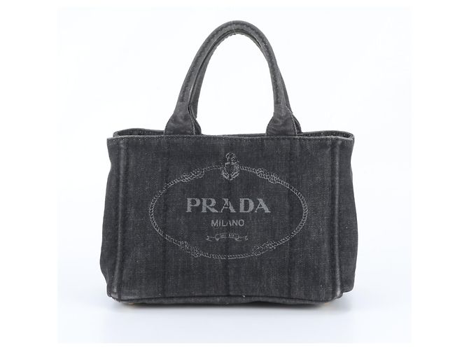 Borsa Tote Prada Canapa Denim Grigio antracite