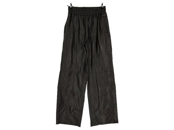 Frame Denim Calças de couro castanho Marrom