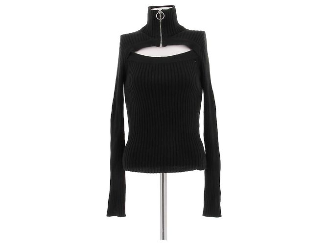 Pull Msgm noir en laine avec zip