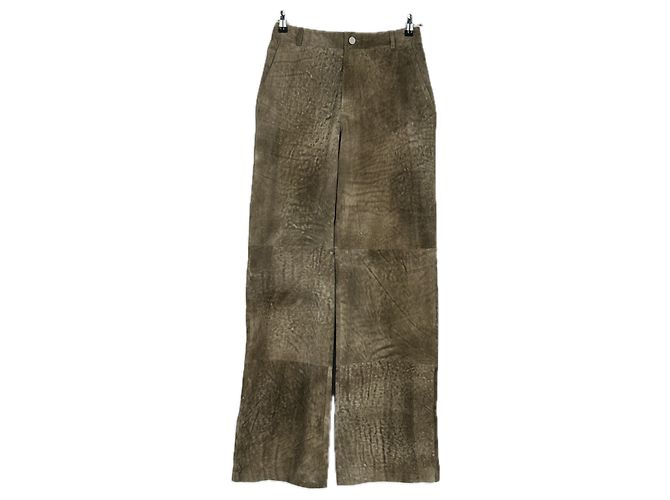 Giorgio Armani Khaki Lederhose