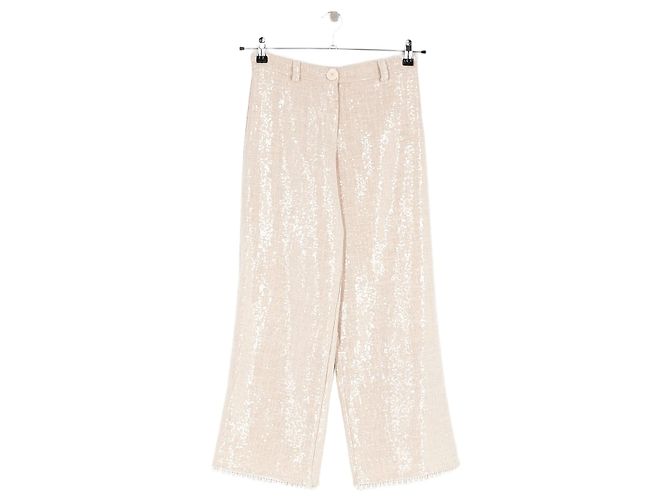 Autre Marque LAGANINI Hose in Beige gerade geschnitten